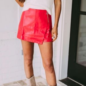 Red Leather Skort (BRAND NEW)